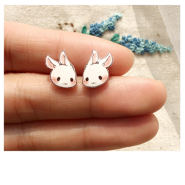 Cute rabbits stud earrings