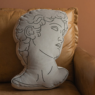 Michelangelo David Face Cushion Classical Sculpture Throw Pillow