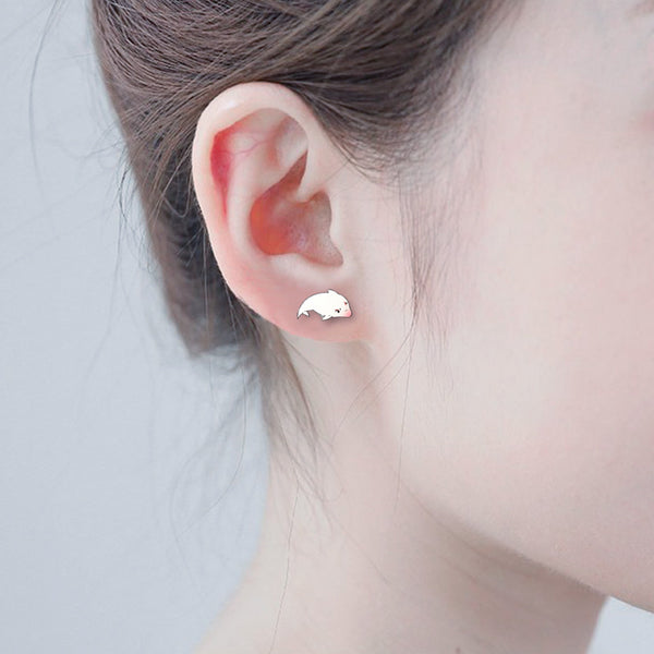 Unicorn dolphin stud earrings(two colors in a pair)