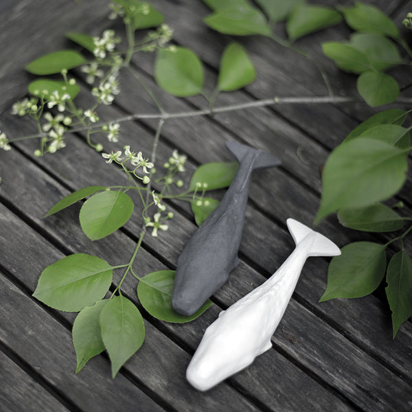 Hand made cement whale desktop sculpture