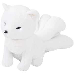 White kitsune plush Nine tailed fox Stuffed animal(with yellow cloak)