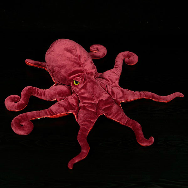 Realistic red octopus plush