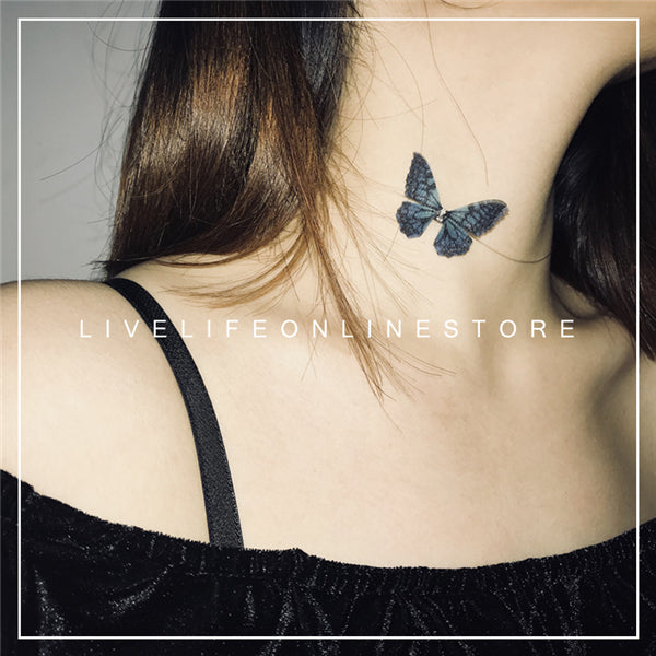 silk winged butterfly choker with invisible chain(3 colors)